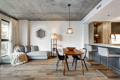 apartment staged and partially furnished in new building
