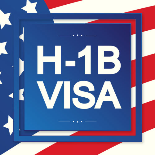 H1b Visa USA page for the Class R. Visa Type/H1B temporary work for workers illustration. Vector 10 eps